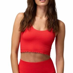 Spiritual Gangster Red Ribbed Tank Top